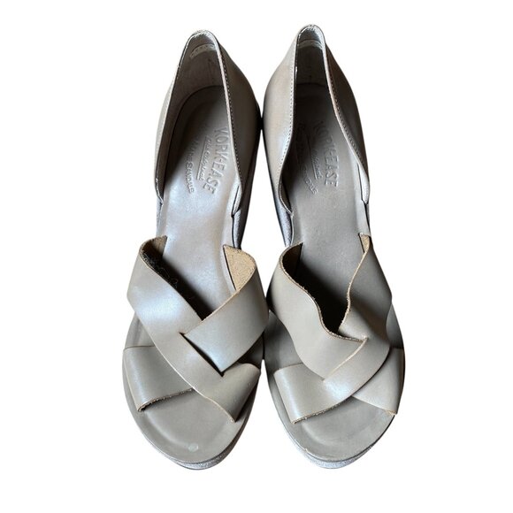 Kork Ease Beige Tan Donna D'orsay Platform Wedge Sandals - Size 10 - Picture 6 of 9